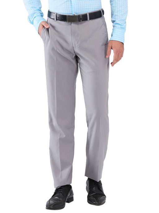 Mens Regular Fit Solid Medium Trouser